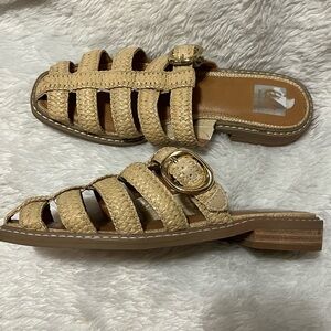 Dolce Vita Beige Rafia Slip On Women's Fyona Fisherman Flat
Mules Size 8.5